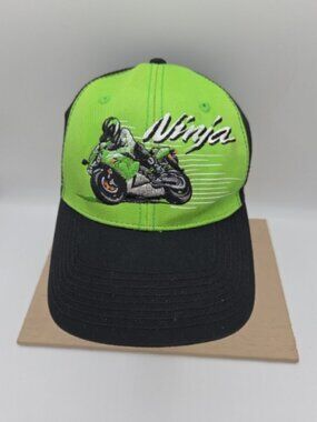 Kawasaki Ninja Racing Green & Black Strapback Hat (Infinity Headwear)